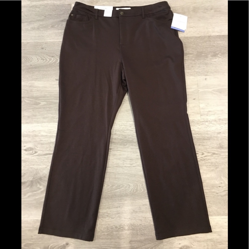 Brown Classic fit Straight leg pants